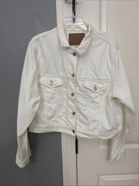 American Eagle Outfitters White Denim Jacket